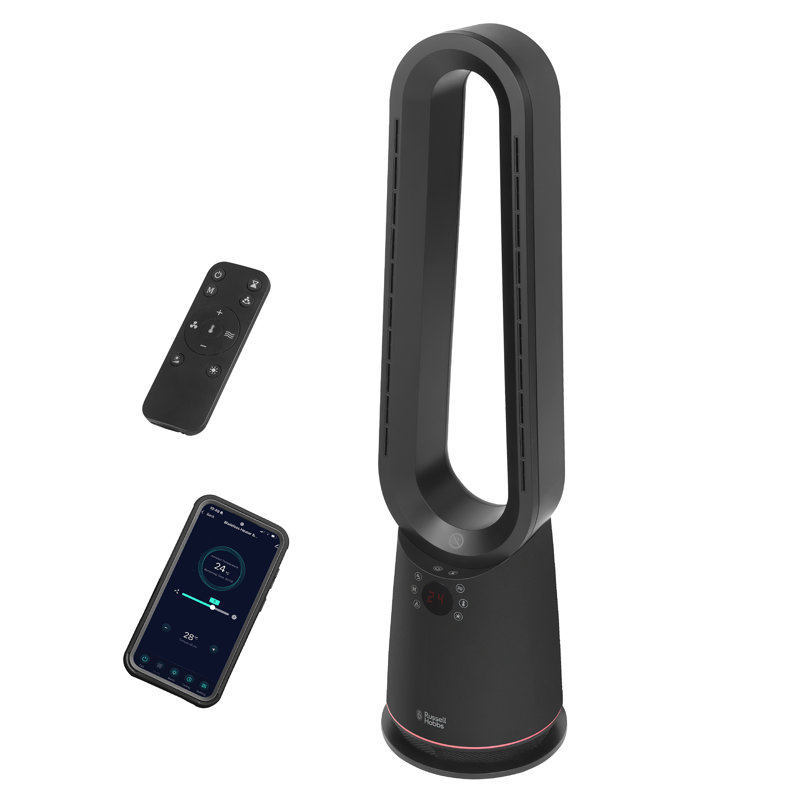 Russell Hobbs® RHBHC2030W-SMT, Smart Wi-Fi Enabled Bladeless Heat and Cool Fan in White, Black