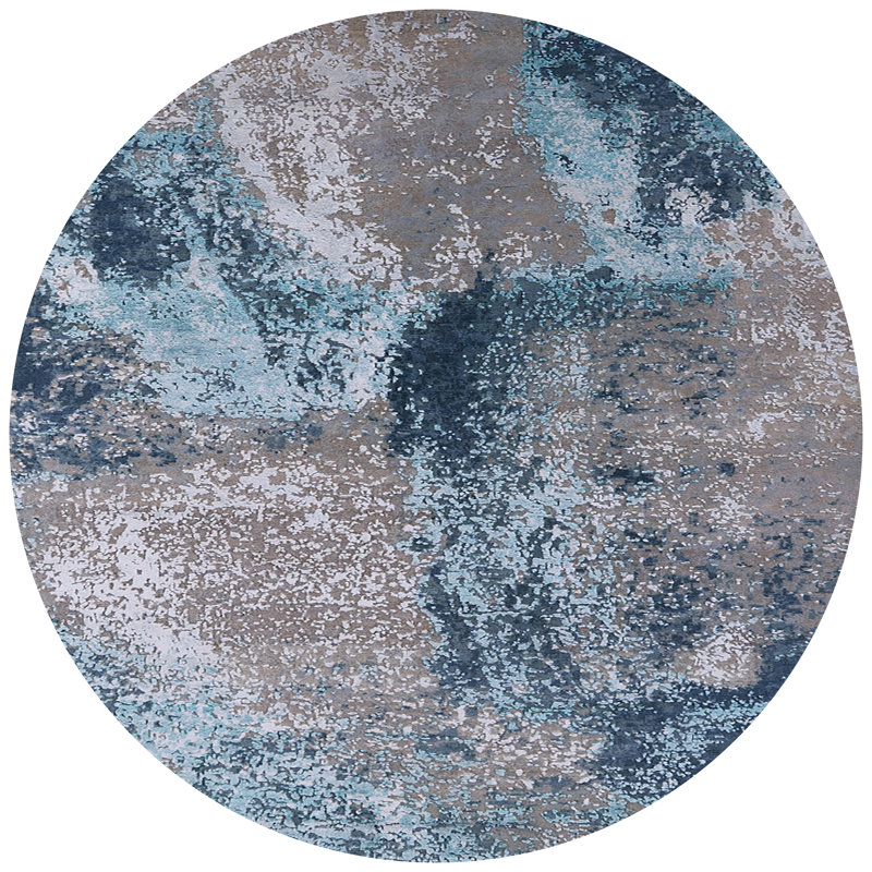 Tapis bleu / gris Broadalbin, Rond 5 pi