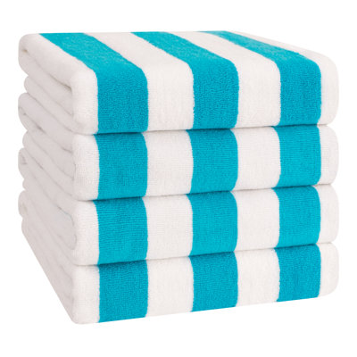Devontia Cabana Striped Beach Towels, 30x60 inch 4 Piece Oversize Pool Towels