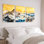 Tableau sur toile représentant un paysage de montagne, ensemble de trois pièces pour la décoration du salon ou de la chambre