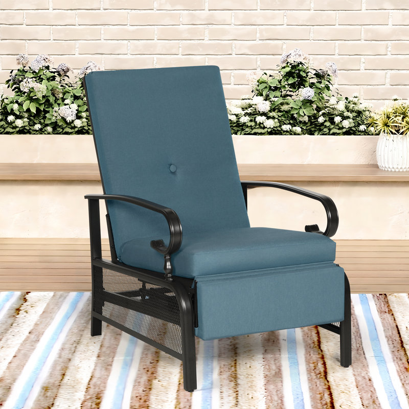 Chaise de patio inclinable avec coussins Baldewijn, Vert