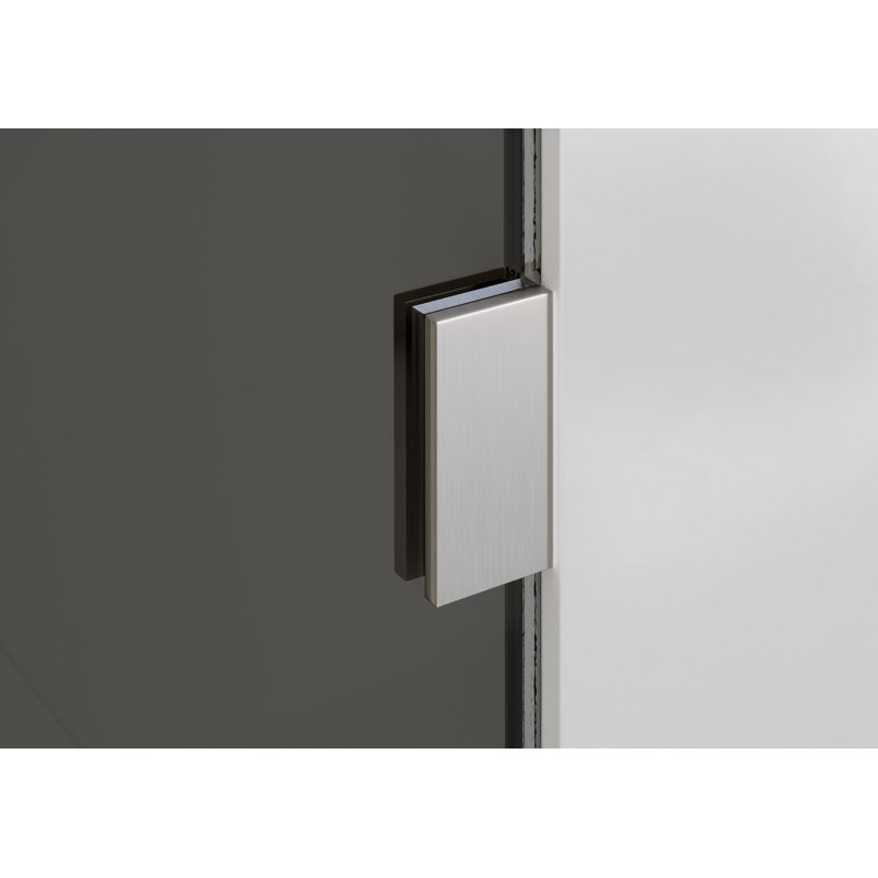 Ursa 36 po. X 78 po. Panneau de douche fixe teinté gris entièrement sans cadre, Nickel brossé