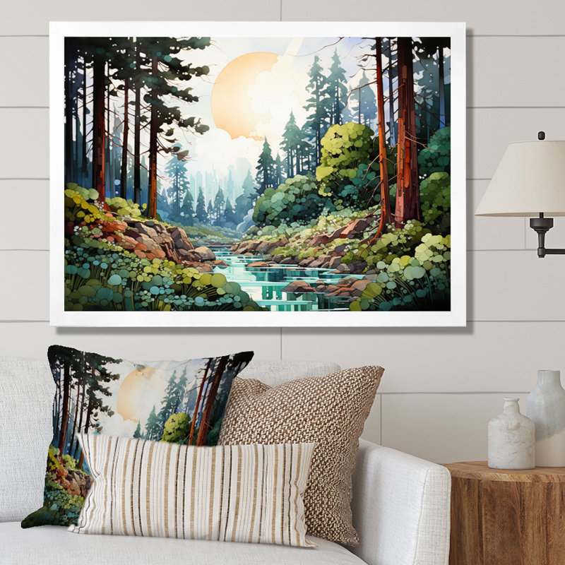 «Redwood Tree Natures Forest II», reproduction d'art sur toile, Blanc, H 16 po x l 32 po x P 1 po