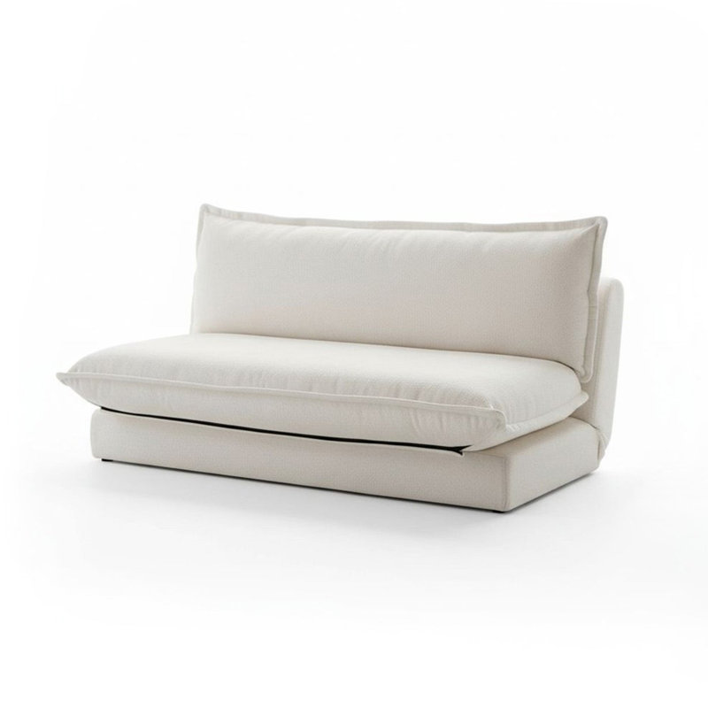 2 Seater Sofa Bed - Boucle, White, Double
