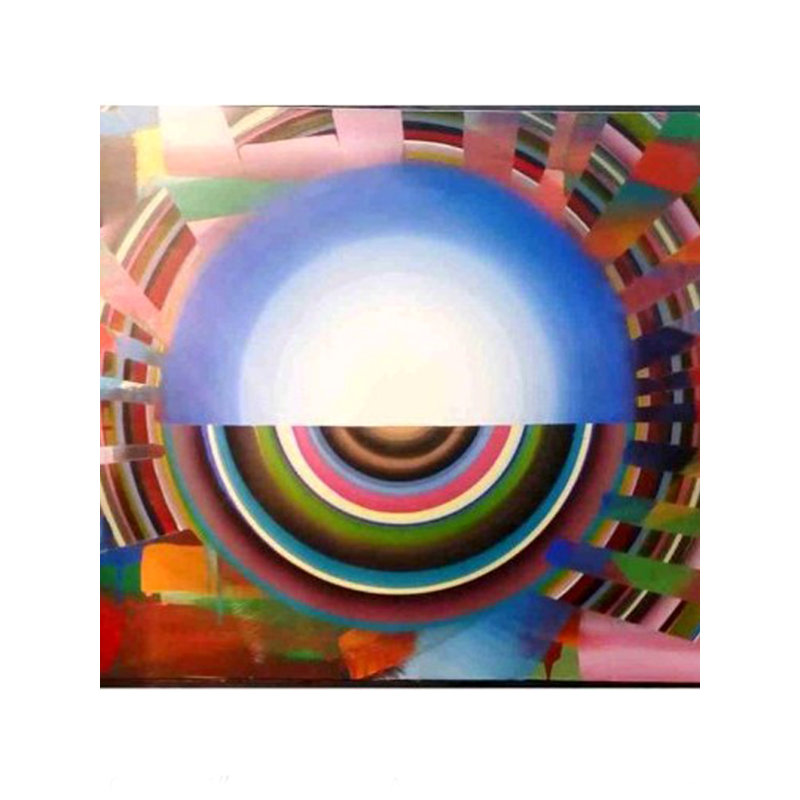 Peace Process Acrylic Art Painting by Ghanshyam Gupta – 24"x65" Contemporary Abstract Acrylic on Canvas, Colorful Geometric Circles, Modern Meditation Wall Art