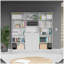 Ensemble de salon 3 pièces avec 3 bibliothèques Penrose, blanc-1354448142