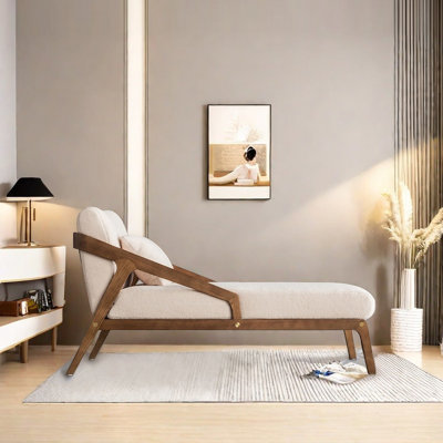 Premium Chaise Longue with White Ash Wood Frame