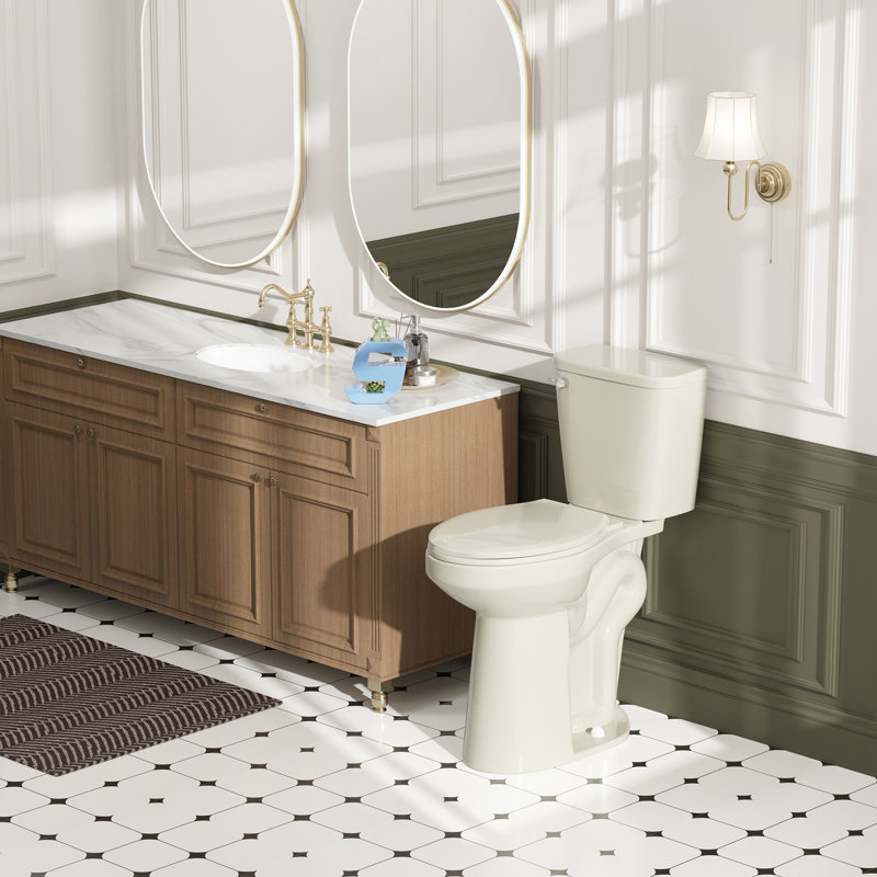 Toilette allongée pour salle de bain Traditional, Os