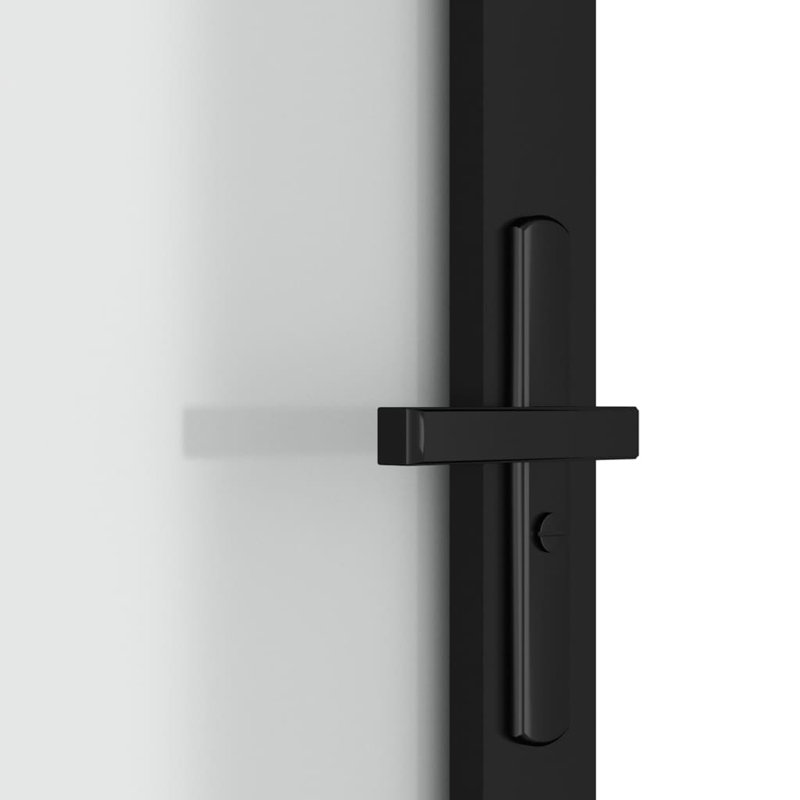 Portes coulissantes en métal et en verre, 32,7 po x 79,3 po, Noir / givré