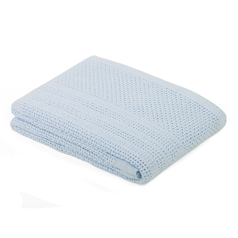 Brunson Cotton Stroller Blanket, Blue