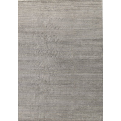 Tapis gris noué à la main de haute qualité