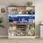 63.05" Bar Cabinet With Outlet, Wine Rack, Drawers And Hook-1408394830