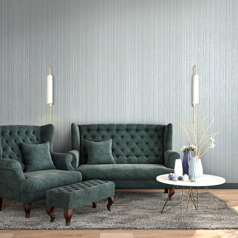 Universe Collection Jupiter Metallic Stripe Design Wallpaper Roll, Blue