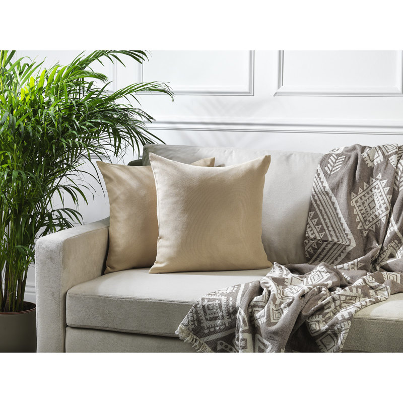Decorative Throw Cushion Covers, 26" H x 26" W, Beige
