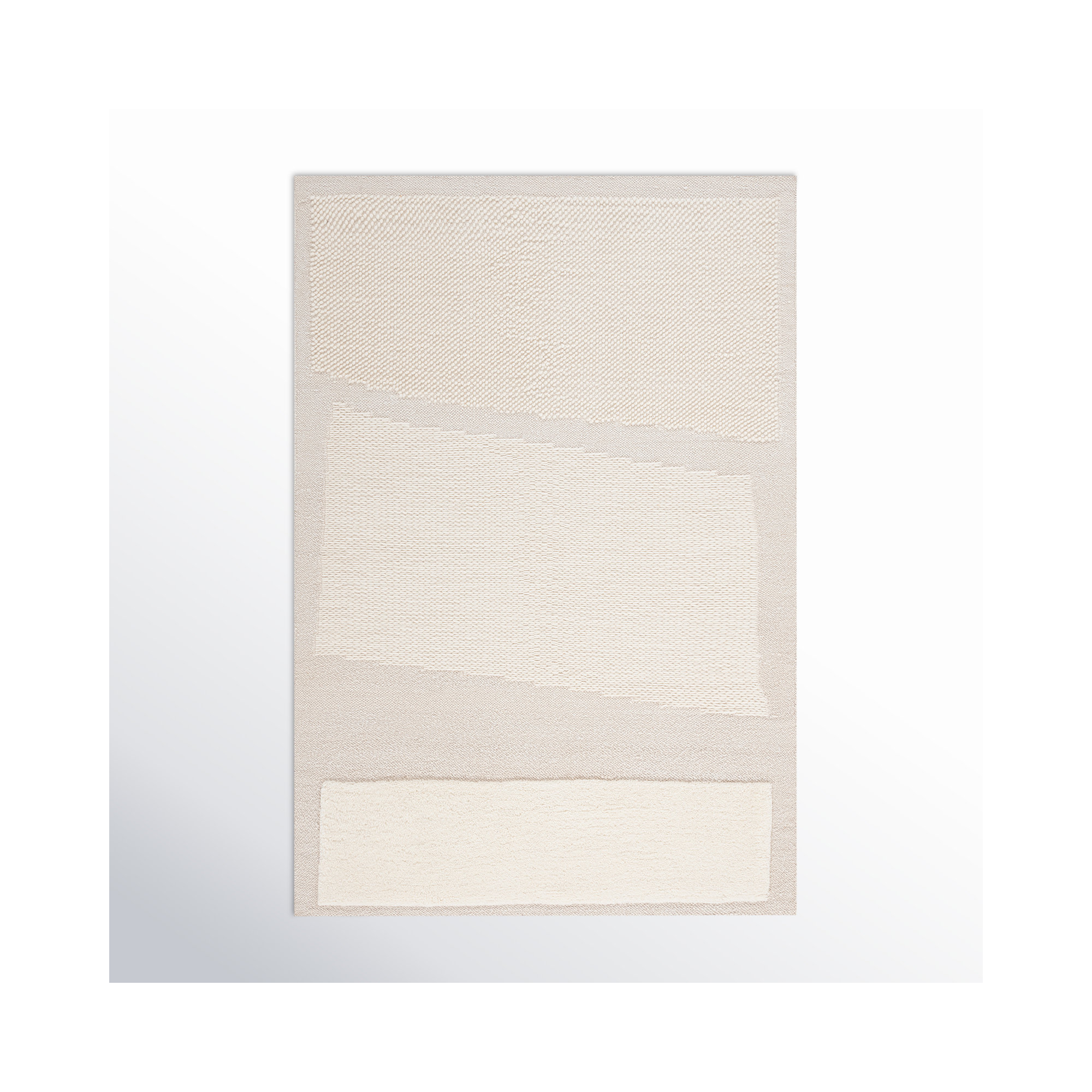 Mullen Wool Ivory Rug, Rectangle 5' x 8'