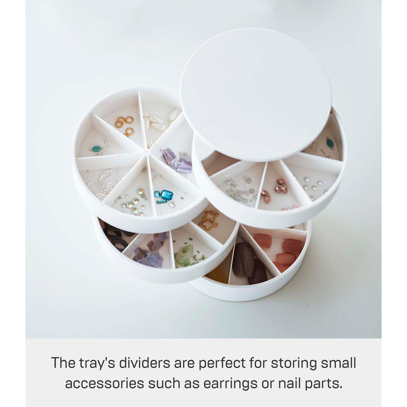 White Multi-Tier Rotating Plastic Jewelry Organizer