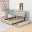 Grand lit plateforme tapissier 2 tiroirs Markeon-544026309