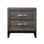 Table de chevet en bois gris patiné avec 2 tiroirs pour chambre à coucher, espace