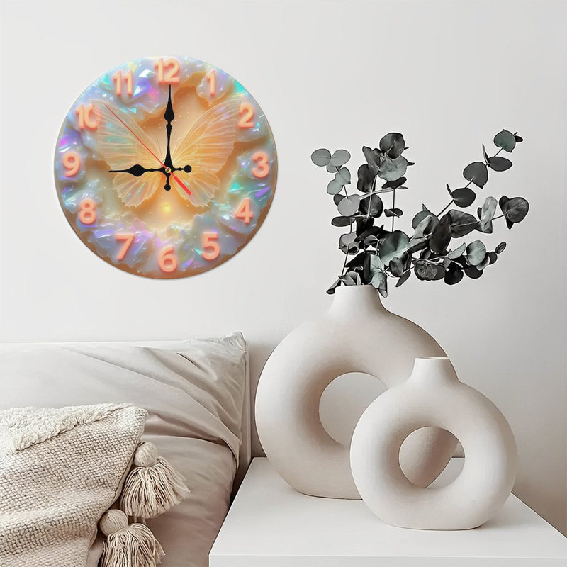 Horloge papillon irisée