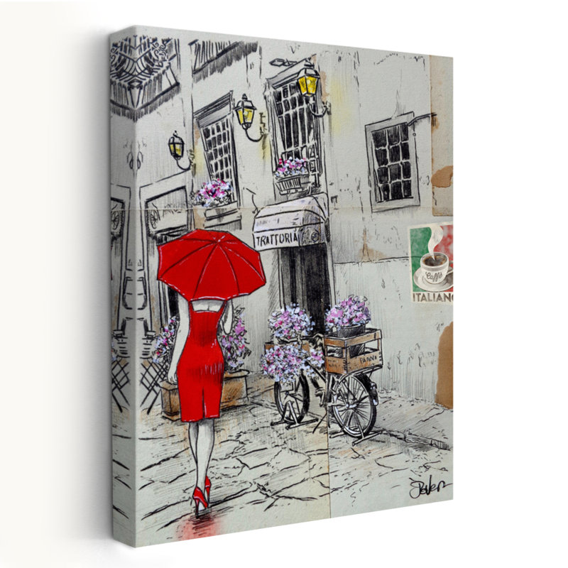 Italiano Trattoria, rétro, transitionnel, contemporain, noir, blanc, illustration, technique mixte, H 36 po x l 24 po