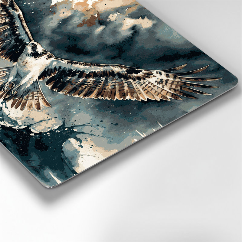 Oiseaux, balbuzard pêcheur, art mural en métal bleu, H 16 po x l 20 po