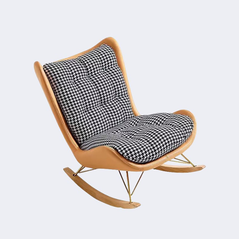 Chaise berçante à motif écossais Thousand-Bird, Orange