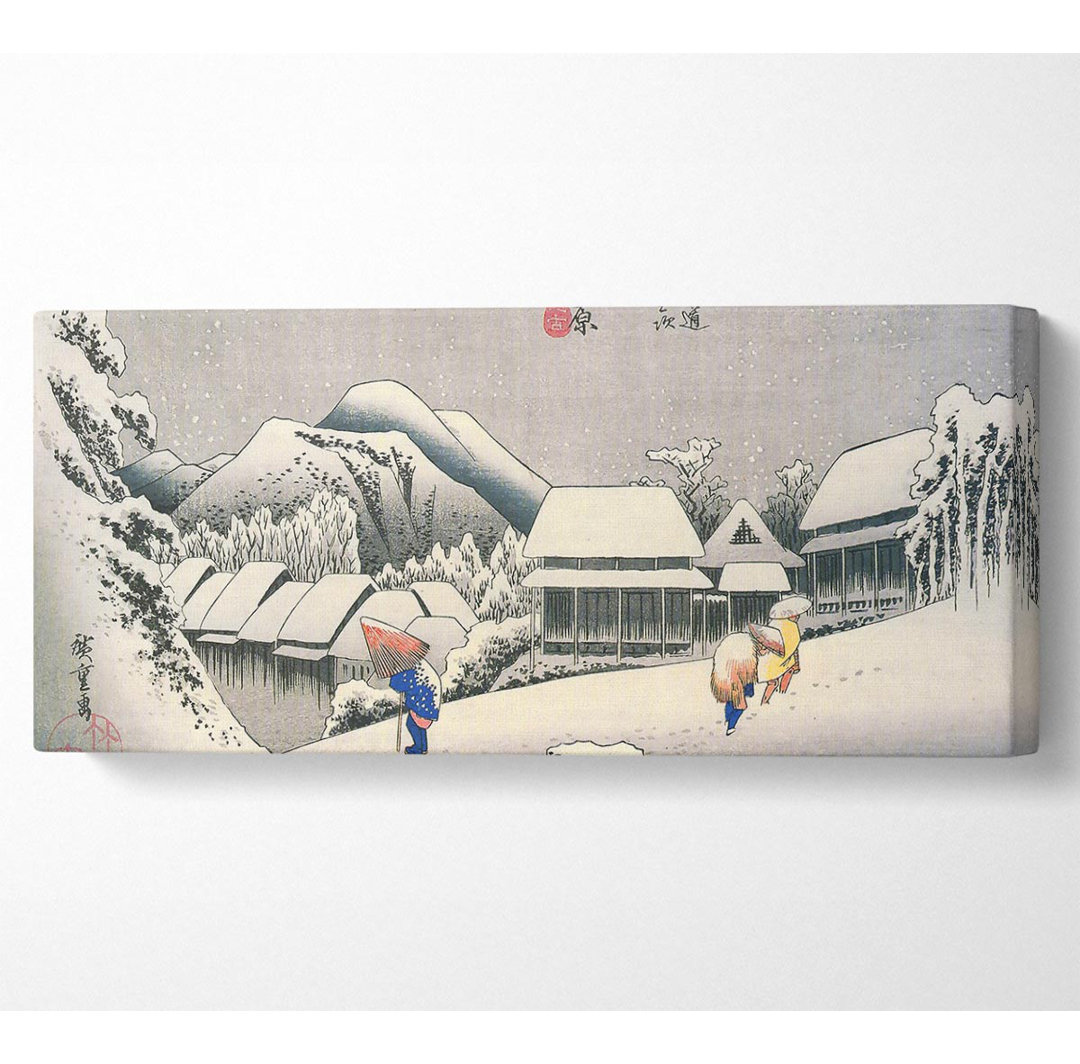 Hiroshige Ein Dorf im Schnee - Kunstdrucke auf Leinwand