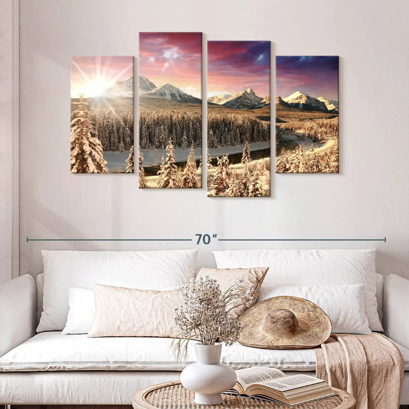 Alvord Alberta Rockies Winter Sun, H 32 po x l 52 po