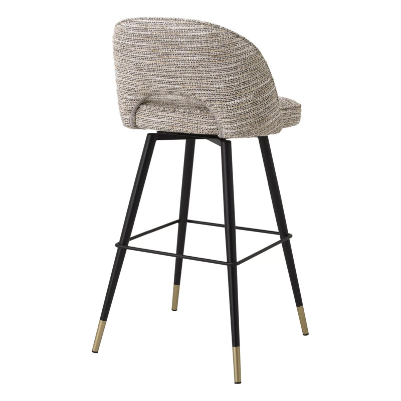 Cliff Swivel Upholstered Stool with Metal Frame, Bar Stool (31" Seat Height), Beige