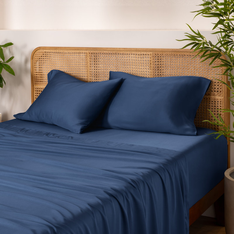 Sheet Set - Rayon from Bamboo, Twin Sheet Set with 1 Pillowcase, Black