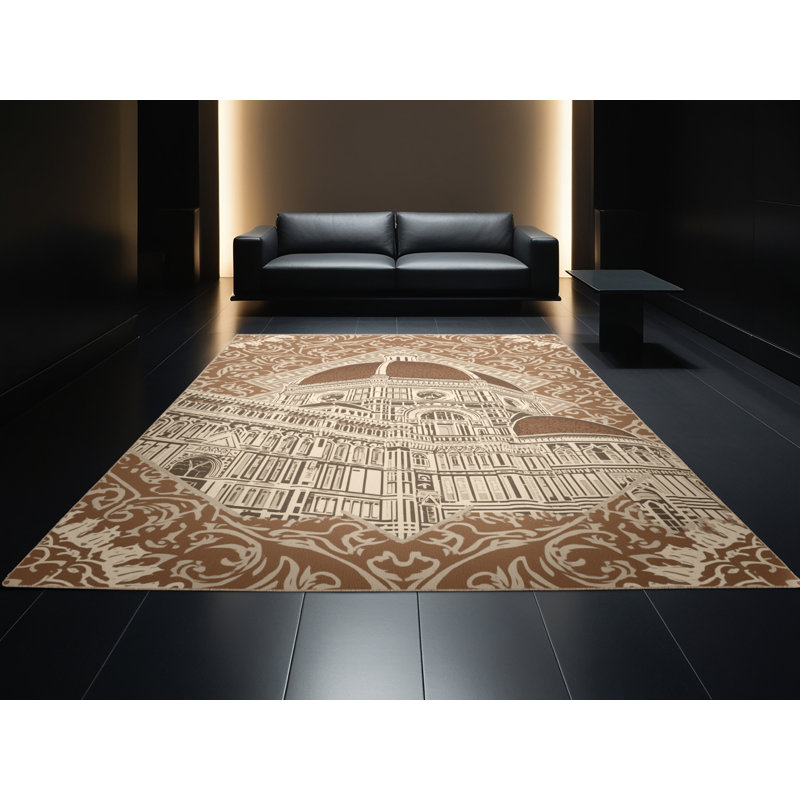 Tapis oriental beige / beige lavable à la machine Paizlei Florence Duomo Classic, 8 x 10