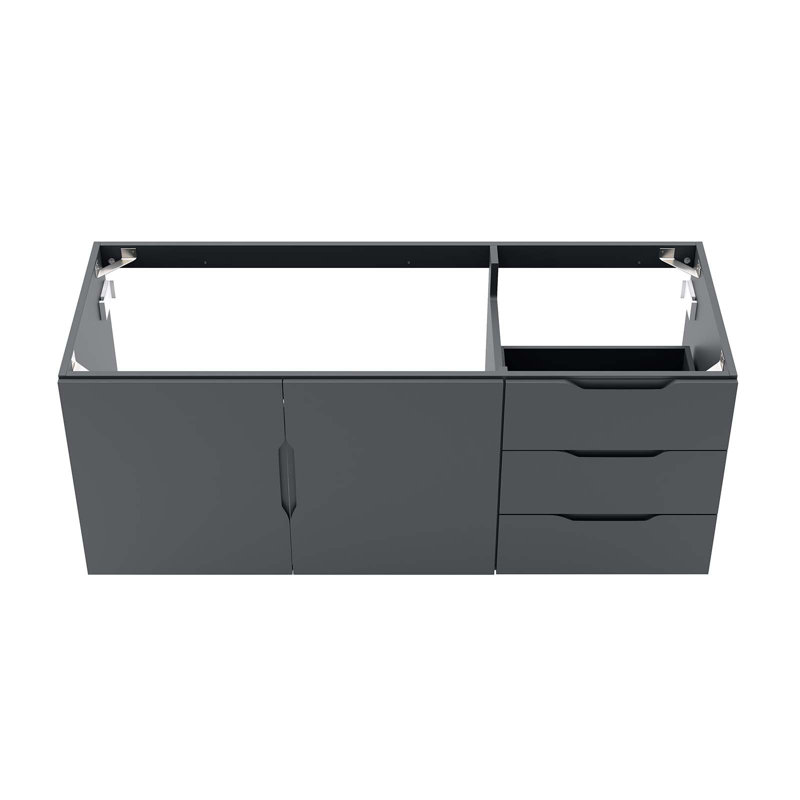 Vitality 48" Gray Wall-Mount Double Bathroom Vanity Cabinet