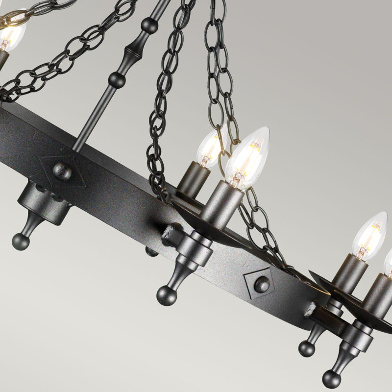 Devin 8-Light Wagon Wheel Chandelier
