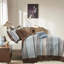 Courtepointe bleu très grand / très grand, 5 pièces avec motif et confort pour très grand lit, pièces de coussins élégants-116011804-116011805