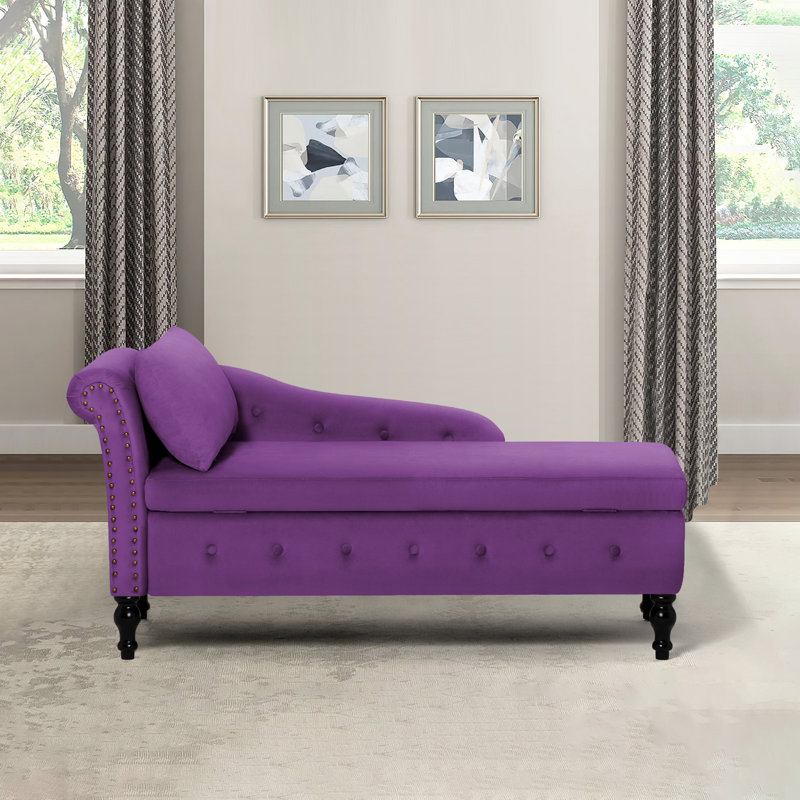 Chaise longue rembourrée Hayliegh, Mauve