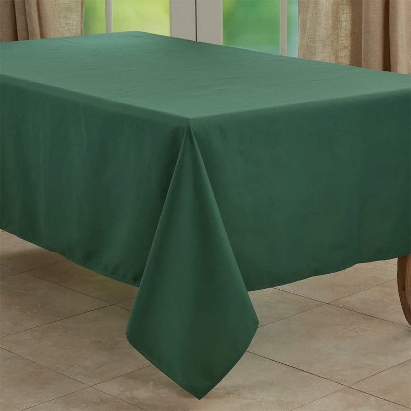 Daisylynn Rectangular Polyester Tablecloth, 104" L x 65" W, Jasper Green