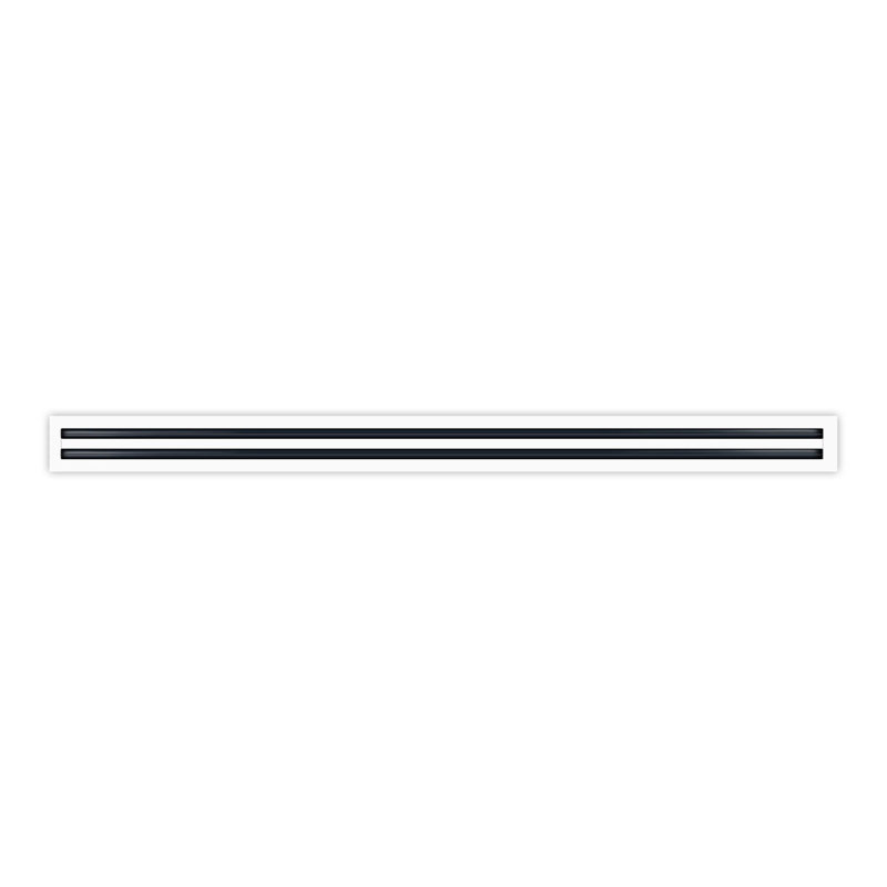 Buildmart - Diffuseur linéaire à 2 fentes 60 po - Double fente - Évent décoratif blanc - Évent moderne / Taille: H 2 po x l 3,5 po x L 60 po