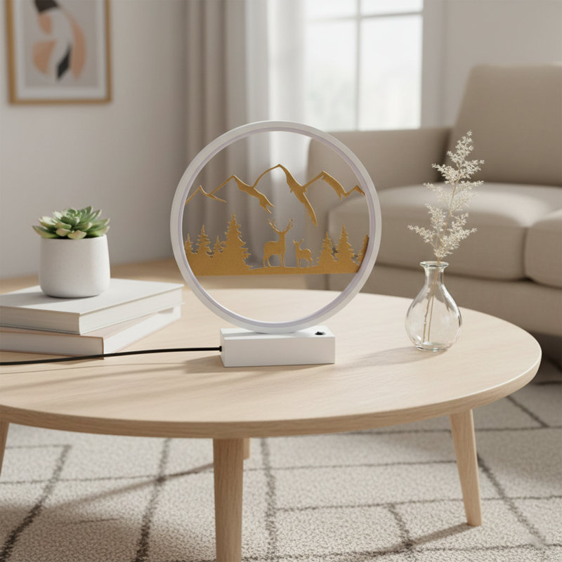 Lampe de table à DEL Selene Silhouette, Porcelaine