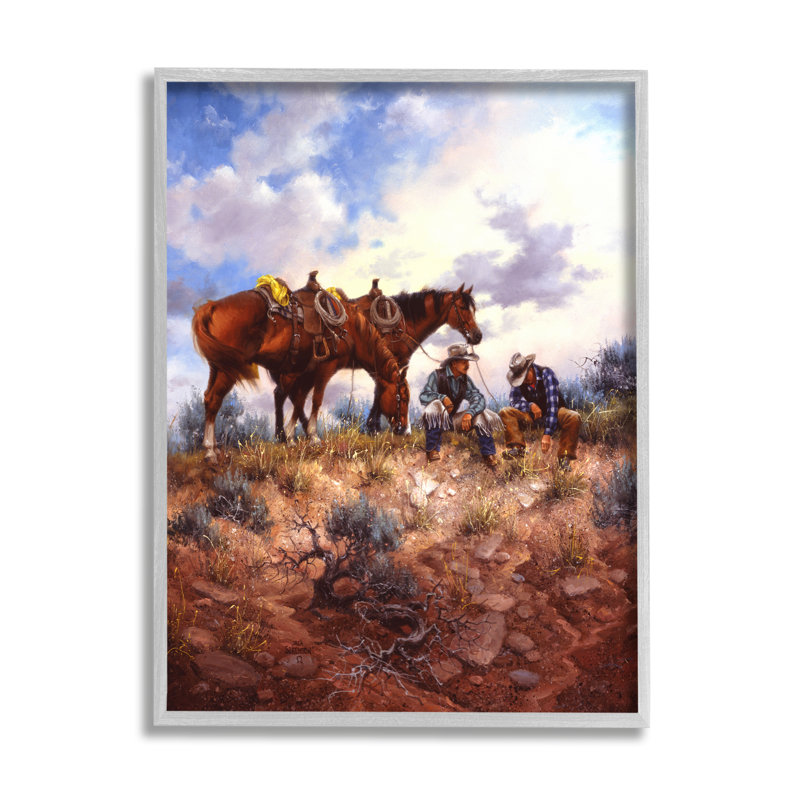«Stupell Industries Cowboys & Horses Landscape», art mural sur toile par Jack Sorenson, H 20 po x l 16 po x P 1,5 po