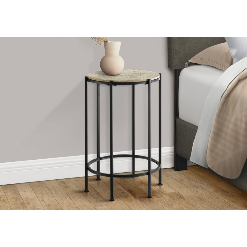Table d'appoint, table de bout ronde, table d'appoint pour le salon, chambre à coucher, Pierre crème