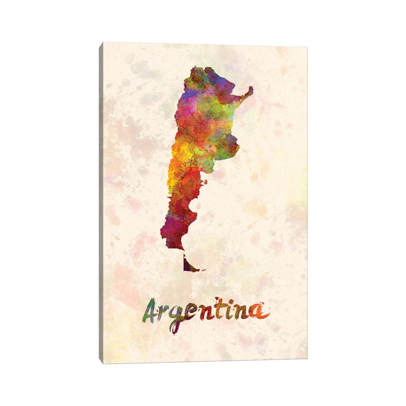 "Argentine en aquarelle" par Paul Rommer, impression sur toile tendue, H 18 po x l 12 po x 1,5 po