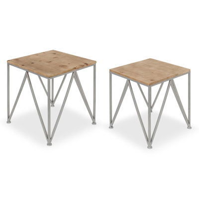 Edmondson Solid Wood Top End Table Set