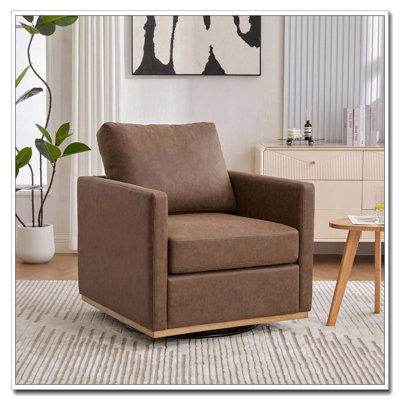 30.7"W 360 Degree Upholstered Swivel Accent Chair