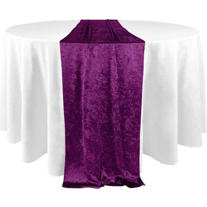 Abye Crush Velvet Table Runner - Premium Heavy Weight Textured Fabric, Wrinkle-Resistant & Luxurious - Wedding/Christmas/Holiday Decor - 14x108 Inch