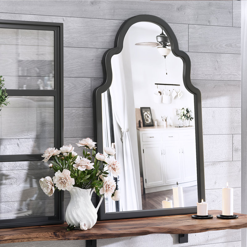 Modern Traditional Solid Wood Arch Wall Mirror 