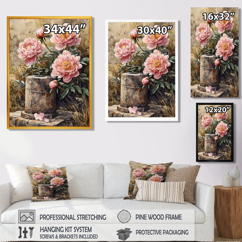 Cervin - Floral Canvas Prints, Argent argent, H 20 po x l 12 po, Reproduction encadrée d'une seule photo