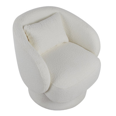Fauteuil d'appoint pivotant rembourré avec coussin Zara
