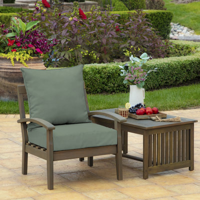 ARDEN earthFIBER Outdoor Foam Deep Seat Cushion Set, 22 in x 24 in, Weather-Proof, Fade Resistant Patio Cushion, Bottom and Back Cushion for Chair, Sofa, and Couch Sage Green Texture