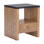 Table de bout à piédestal en bois noir 20 po avec tiroir