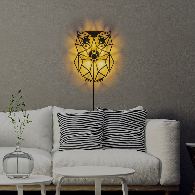Lampe murale moderne noire 15,4 x 19,3 x 3,5 po | Fabrication 100% métal, 40 W, IP20 | Câble de 78,7 pouces avec interrupteur marche / arrêt, conception à brancher | Luminaire élégant pour la décoration intérieure et les espaces contemporains